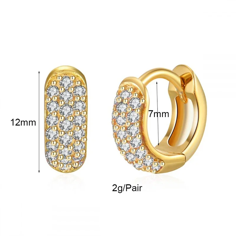 KEYOUNUO Gold Filled CZ Hoop Earrings For Women Piercing White Zircon Huggie Earrings Fashion Party Wedding Jewelry Wholesale