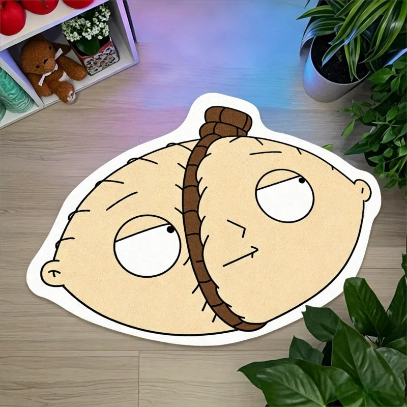 VIKAMA Funny Chubby Man Irregular Floor Mat Cartoon Back View Creative Non Slip Rug Bedroom Entryway Home Decor
