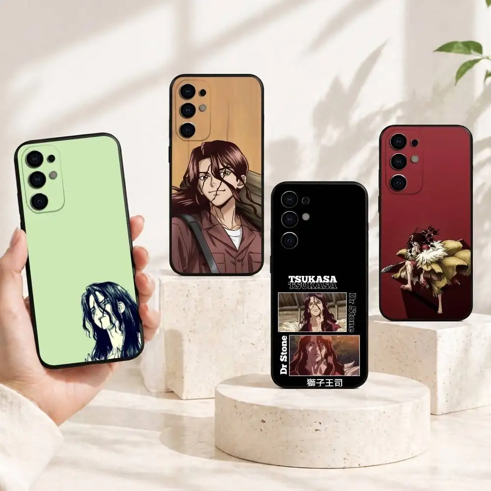 Dr. STONE Shishio Tsukasa Phone Case Black Silicone Soft For Samsung S25,S24,S21,S22,S23,S30,Ultra,S20,Plus,Fe,Lite