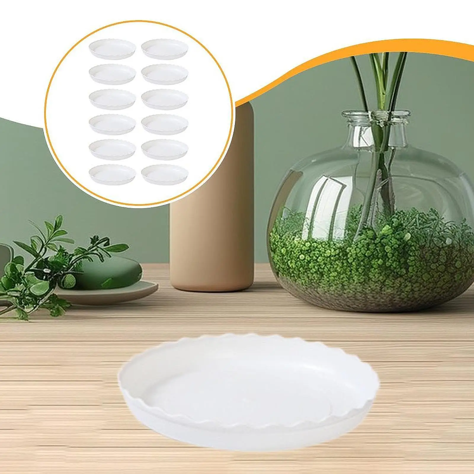 12 Pieces Plant Saucer,Water Drip Tray,Indoor and Outdoor,for Pots Base