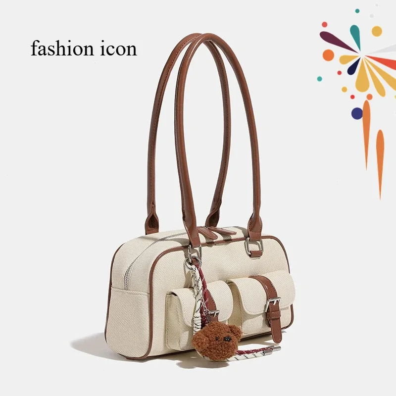 

2026 niche retro fashion pillow bag women's autumn and winter new Boston bag commuting bowling bag hand-held shoulder bag
