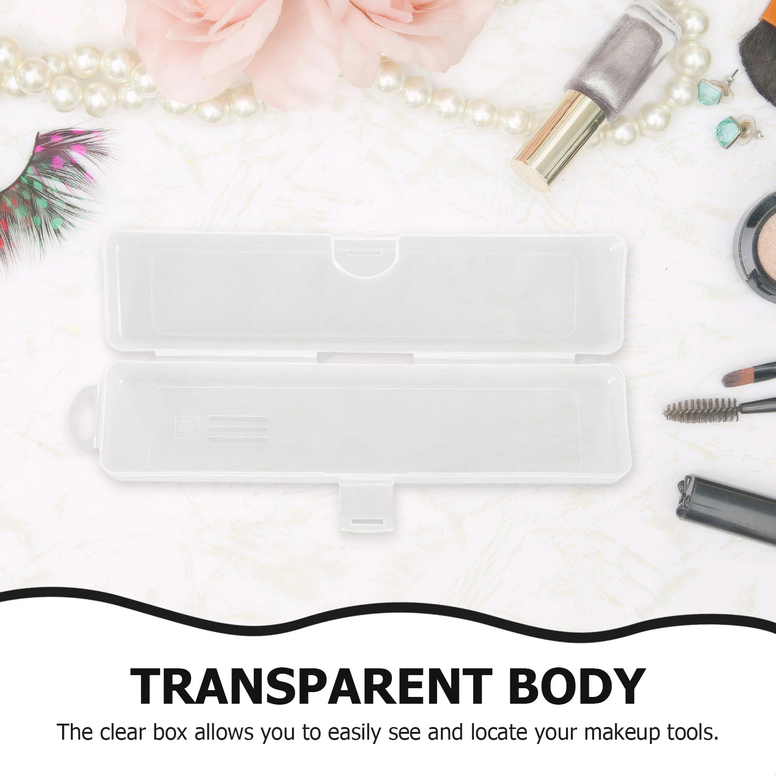 2 قطعة منظم فرش الماكياج المحمولة غطاء حامل فرشاة السفر قلم الحواجب صندوق تخزين حاوية كحل #3