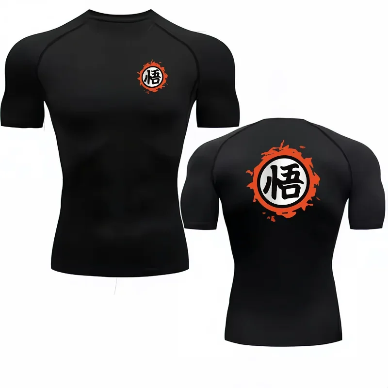 Dragon Ball Goku Go Kanji Symbol 3D Print Unisex Compression T-shirt Quick Dry Breathable Short Sleeve Gym Fitness Workout Tops