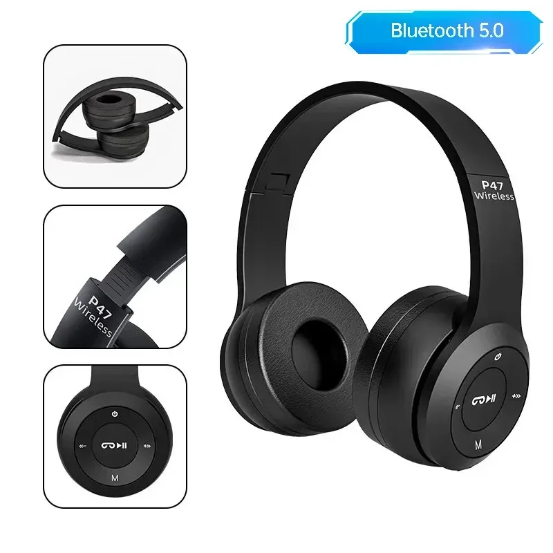 NEW P47 Wireless Earphones Bluetooth Headphones Samsung Support SD Card Earphones PK P9 Headsets For IOS Android Mobile IPhone