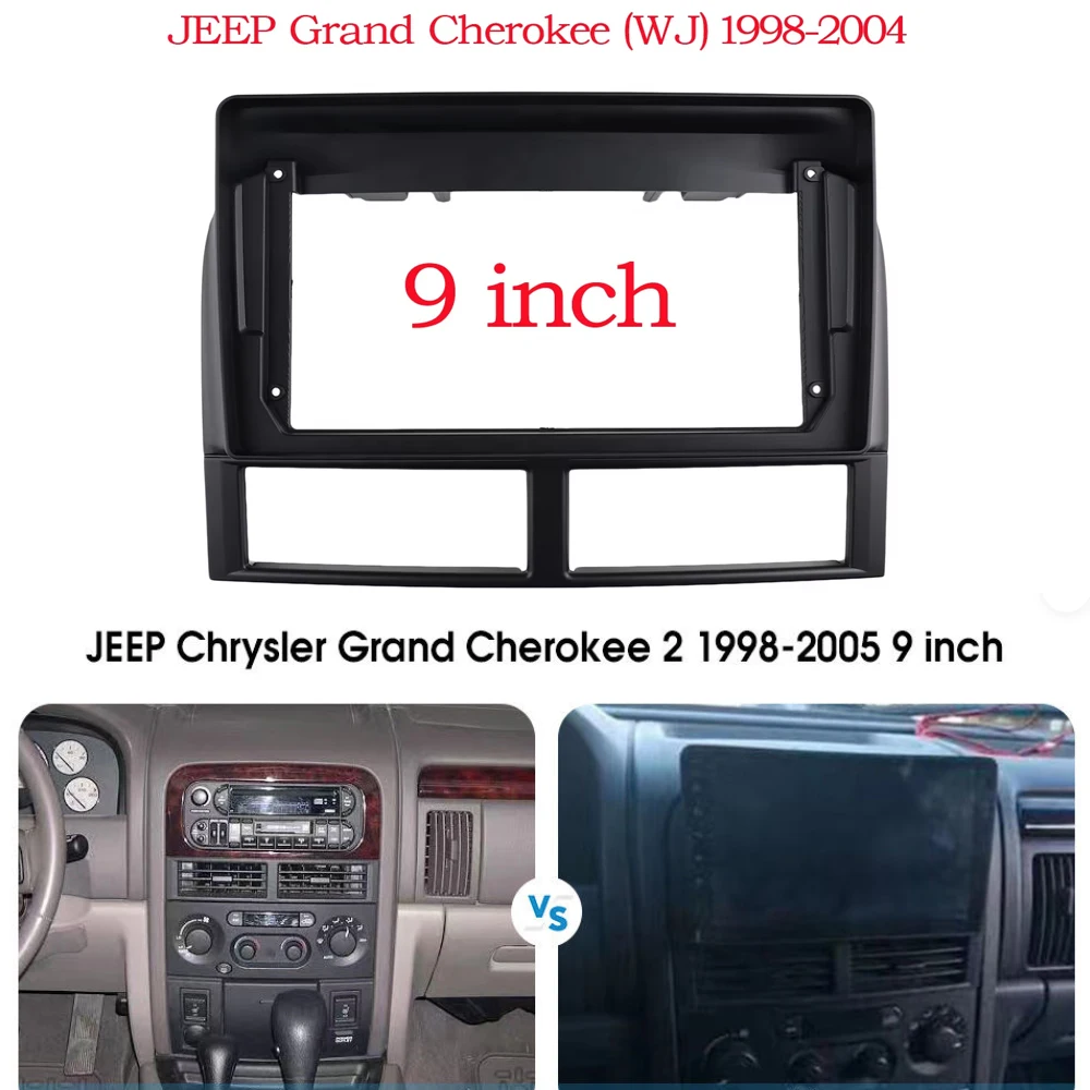 Car Radio Fascia For JEEP Grand Cherokee 1998-2004 Stereo Frame Plate Adapter Mounting Dash Installation Bezel Trim Kit