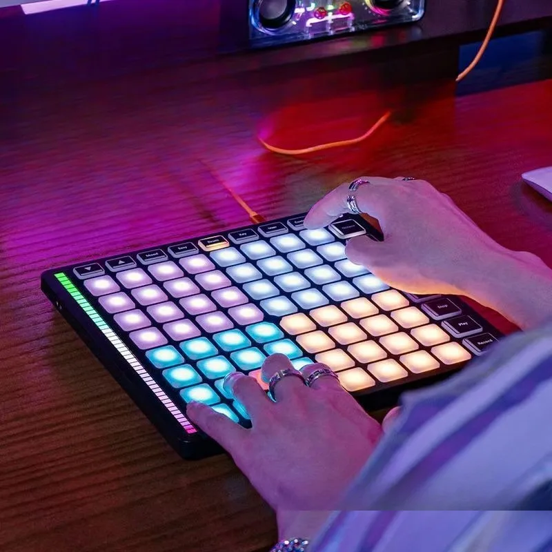 64-Key MIDI Percussion Pad Controller Stage Mixer Professional Arranger Synthesis Bluetooth