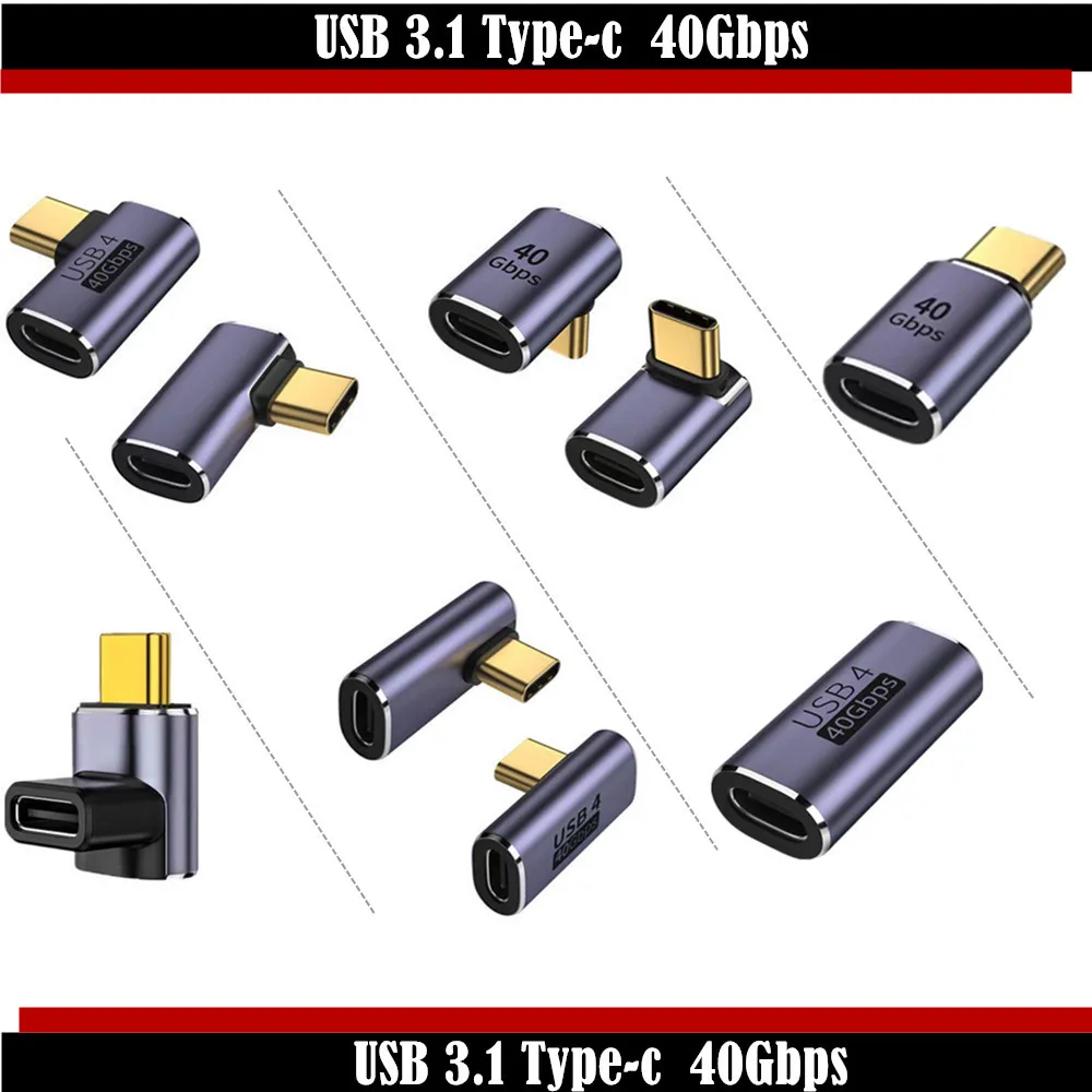 Adattatore da 90 gradi femmina di tipo c di conversione pubblica di tipo c gomito da 40GB adatto per adattatore lightning full function 4.0