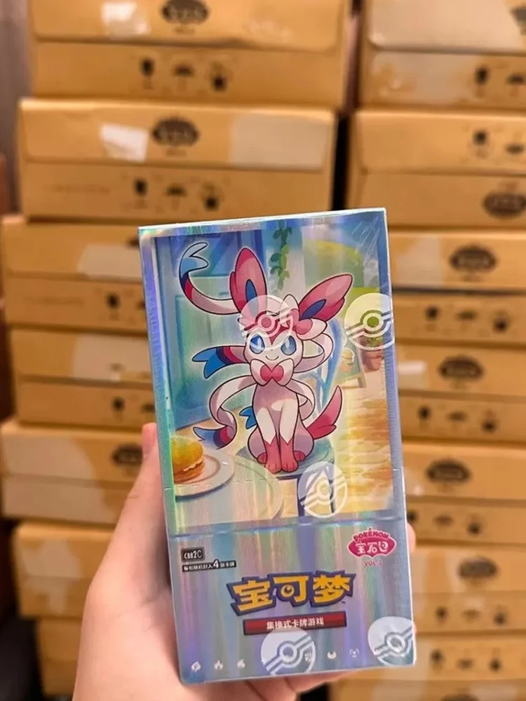 Zestaw Kolekcjonerskich Kart Karcianych Pocket Elf TCG Gem Pack Vol.2 Booster Pack Anime Eeveelutions Sylveon SV Rzadkie Holo — 2