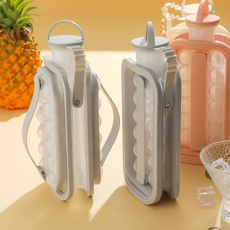 Ice Cube Tray 2 in 1 Portable Water Bottle Puck Making Mold 12 Grid Circular Flat Lid for Cooling Popsicle Cube Maker - view 6