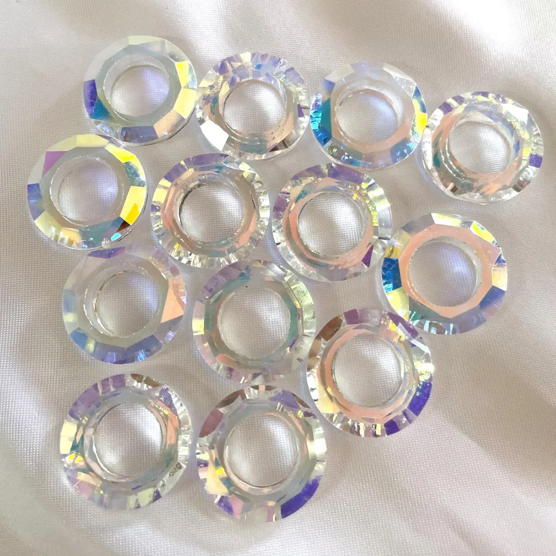 14mm 30mm Cosmic Ring Crystal AB Solaris Cystal Bunter runder mehrfarbiger Anhänger mit großem Loch Regenbogen K9 Glaskristall