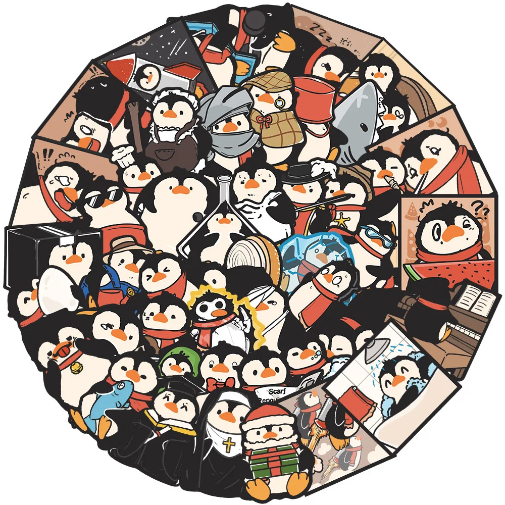 

10/30/50pcs Funny Penguin Meme Cartoon Stickers Cute Graffiti Sticker for Kids Toy DIY Phone Skateboard Luggage Waterproof Decal