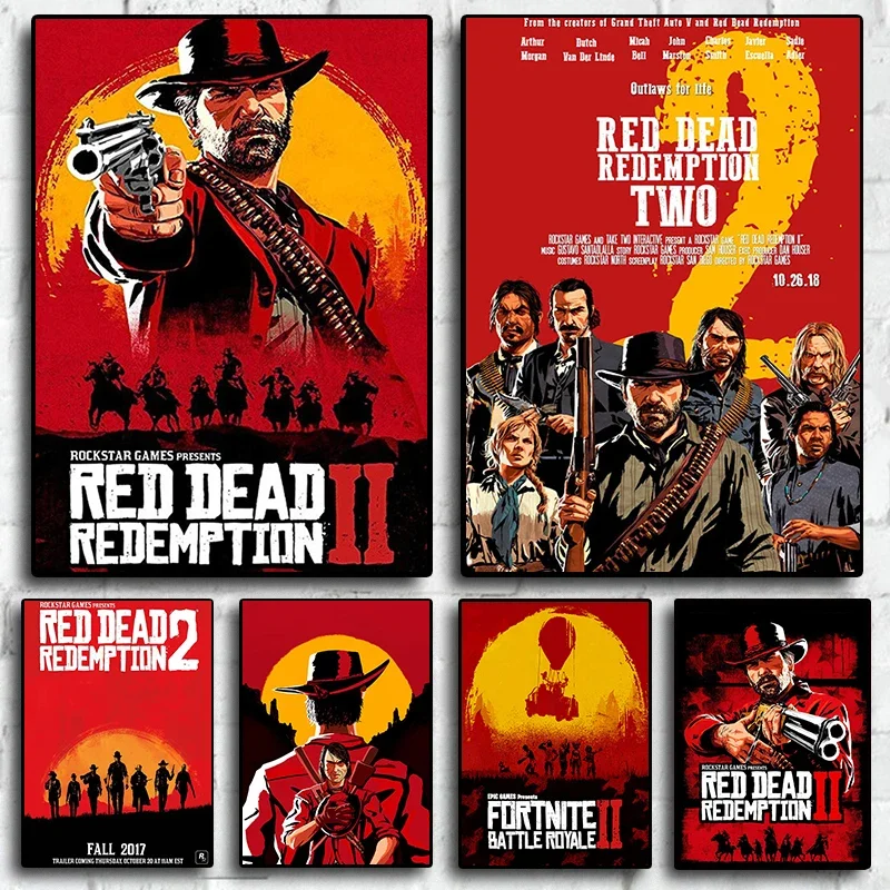 Game TV Red Dead Redemption Canvas Retro Painting Character Posters Prints Wall Art Picture for Living Kids Room Home Decor