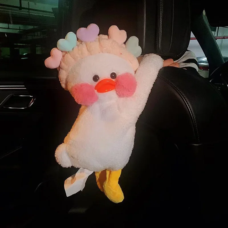 

Armrest Car Tissue Box (Cute Duck Fleece) - Vehicle Tissue Holder, Auto Accessories