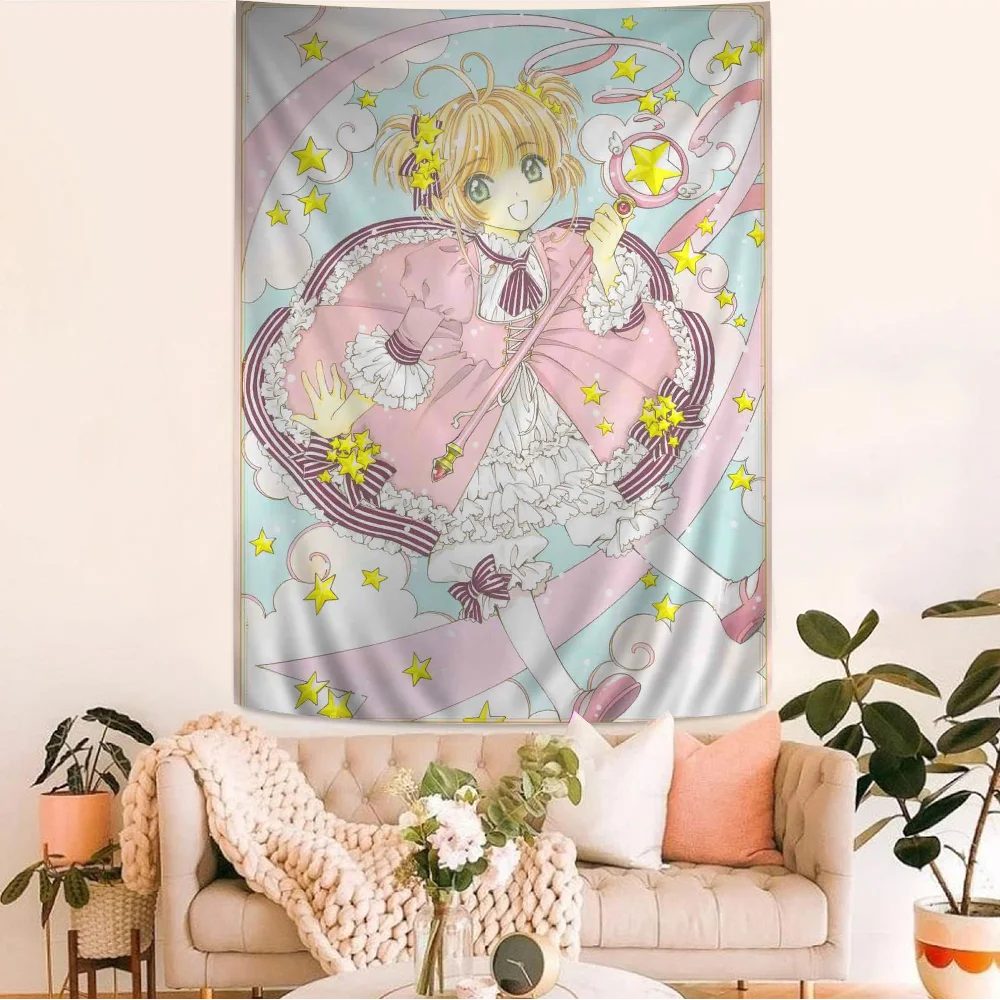 Cardcaptor Sakura DIY Wall Tapestry Hanging Tarot Hippie Wall Rugs Dorm INS Home Decor