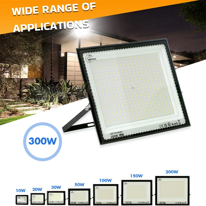 

High Brightness LED Floodlight AC220V AC110V 10-300W IP66 Waterproof Floodlight For Garden Patio Street Outdoor Lighting