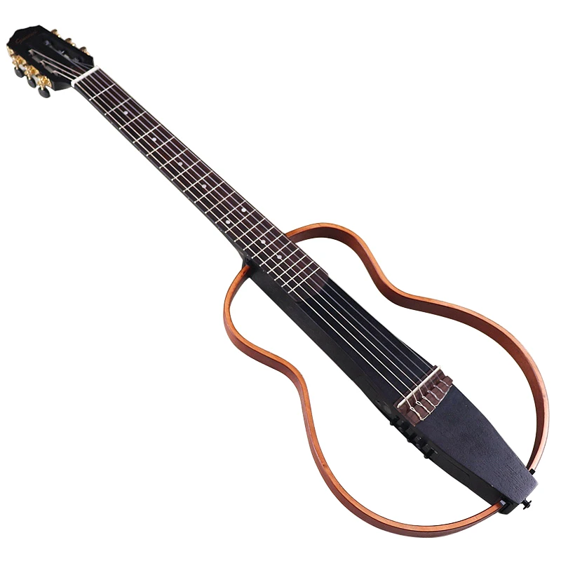 Travel Guitar 6 String Silence Classical Guitar 39 Inch Removable Electric Guitar Full Canada Maple Wood Body Silent Style