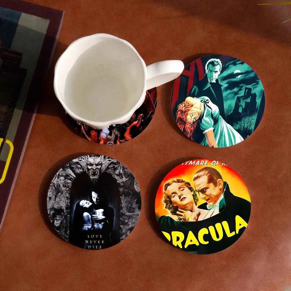 Horrible Vampire Movie D-Dracula Wooden Coaster Coffee Teacup Decoration Coffee Shop Beverage Shop Family Restaurant Decoration