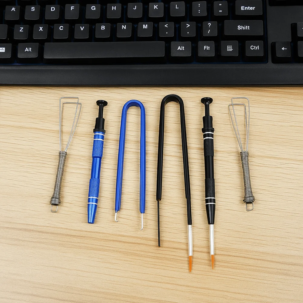 

4/6pcs Professional Keyboard Cleaning Tool Kit with Storage Bag Mini Keycap Lube Brush DIY Household Keyboard Disassembly Tool