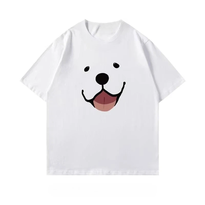 2026 Summer Dog Like Smile Printed T-shirt Personalized Short Sleeved Men's and Women's Fashion Casual O-Neck Tops Free Shipping
