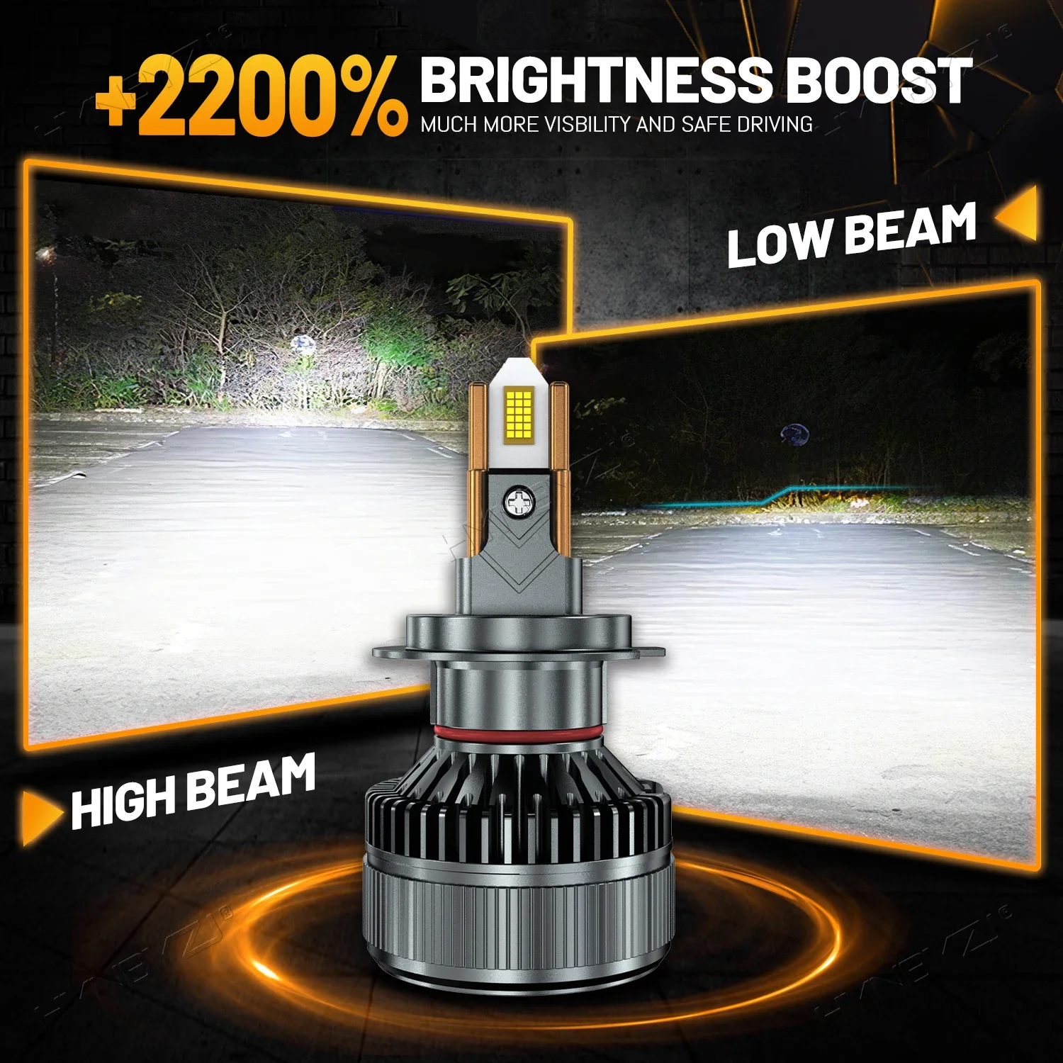 8800 واط H7 Led المصباح لمبة H4 H11 Led مصباح 6 أنبوب نحاسي Led أضواء للسيارة H1 HB3 9005 HB4 9006 HIR2 9012 6000 كيلو 12 فولت