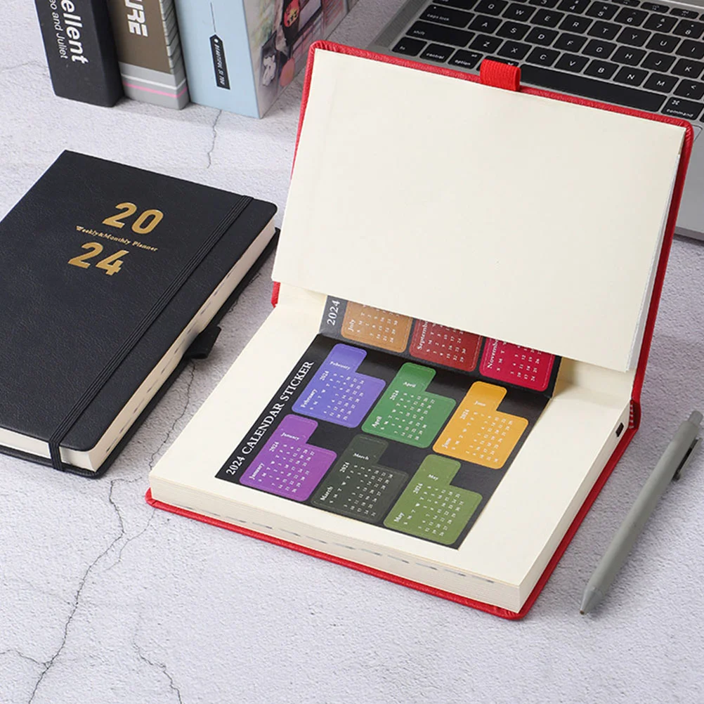 Stickers 2024 Index Post Notepad Calendar Planner Accessories Monthly Paper DIY Colorful Adhesive Office