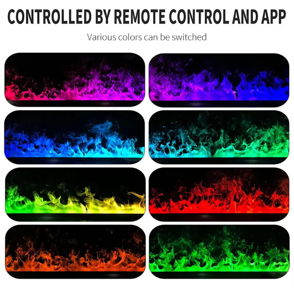 Imagem -05 - Lareira Elétrica de Controle Remoto Mudo Névoa de Água Decorativo Umidificador Chama 3d Vapor Moderno