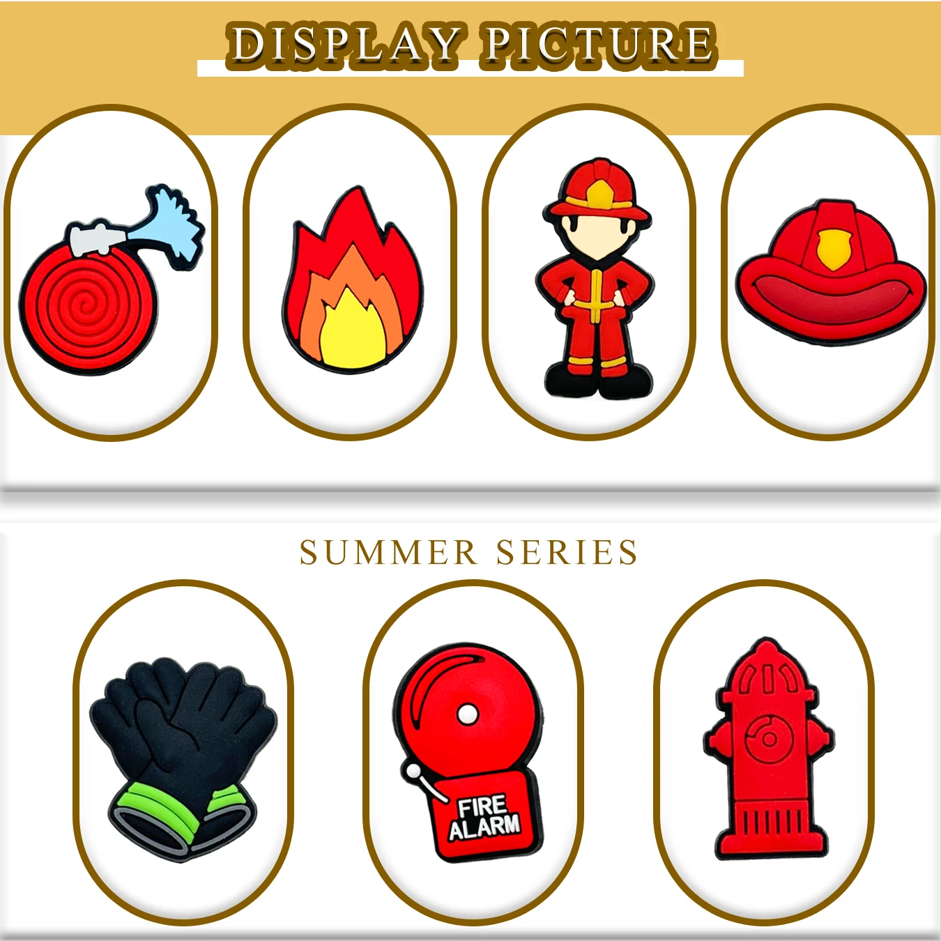 13 PCS Firefighter Series, Cartoon Firefighter Series PVC Soft Rubber Shoes - Attractive, DIY Shoe Accessories for Decoration