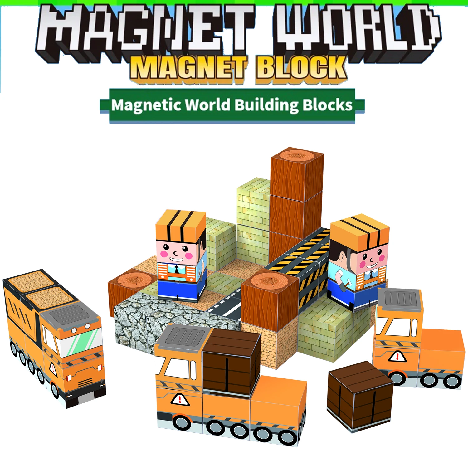 Magnetisches Baustein-Stapel-Montageset – kostenlose Bausteine – pädagogisches Bausteine-Spielzeug – geeignet für Kinder
