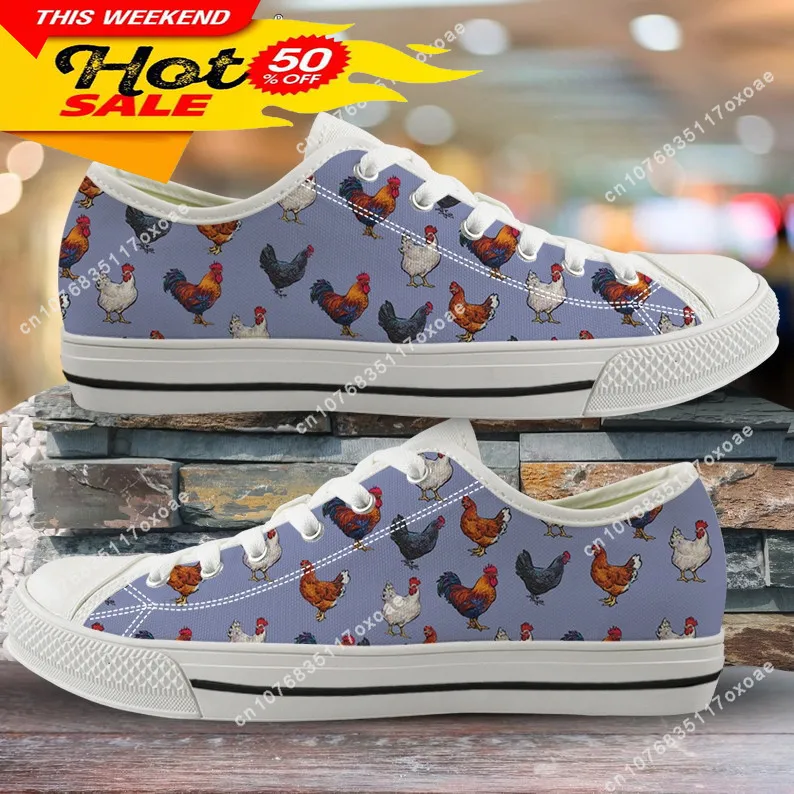 y Animal Rooster/Cock/Hen Printing Vulcanized Sneakers Brand Designer Cute Chicken Low Top Shoes Casual Footwear