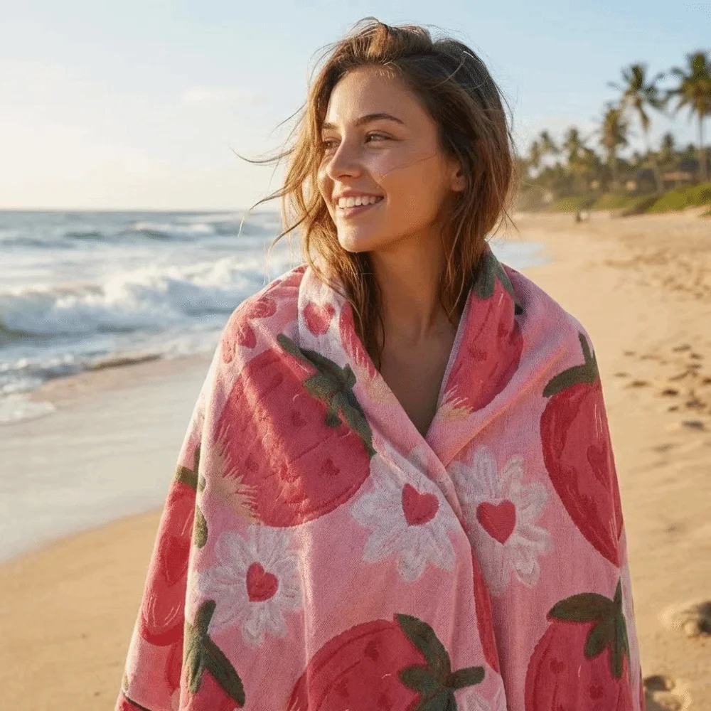 New Multi Layer Bath Towel Soft Double Sidedprinted Beach Towel Multifunctional Small Blanket Universal in All Seasons