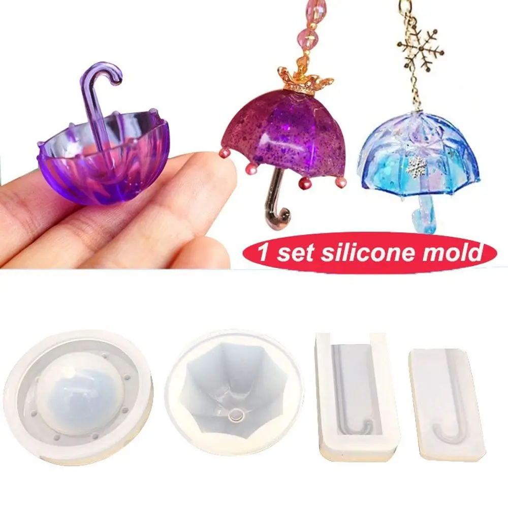 Simpatico stampo 3D in silicone fai da te ciondolo stampo in resina UV forma di ombrello strumento per gioielli creazione di gioielli