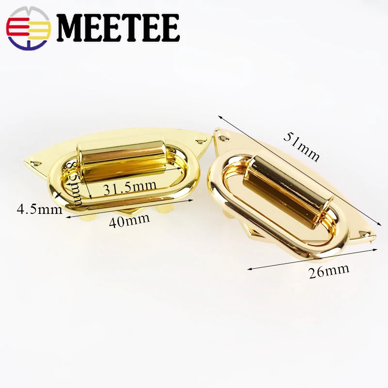 2/4Pcs 50*26mm Women Bag Handle Decorative Buckles Fashion Handbag Strap Connector Metal Buckle Hanger DIY Hardware Accessories