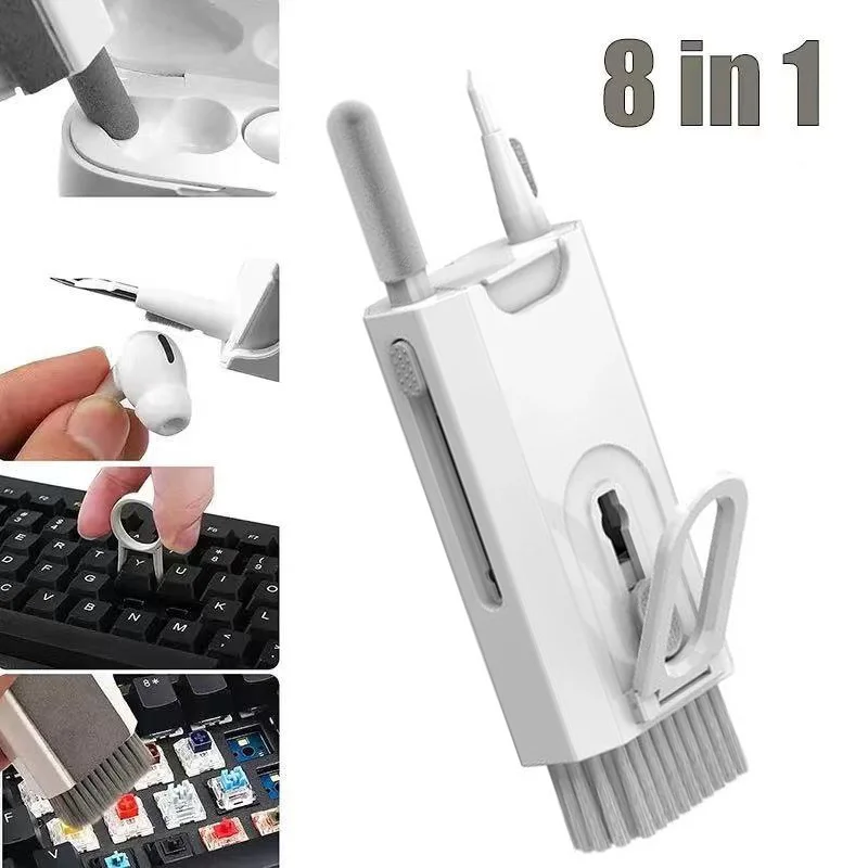 Keyboard Cleaning Kit 8 In 1 Laptop PC Cleaner With Keycap Puller Multifunctional Keyboard Brush Cleaning Set For Airpods Camera