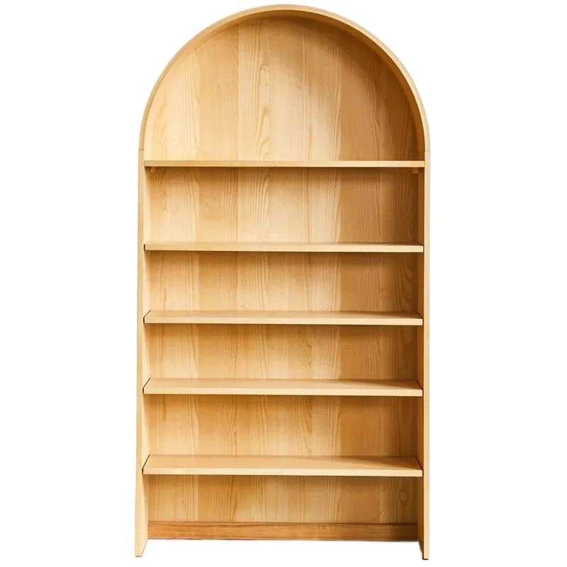 

American solid wood bookcase arched bookshelf children's room simple bookcase shelf all solid wood French bookcase display case