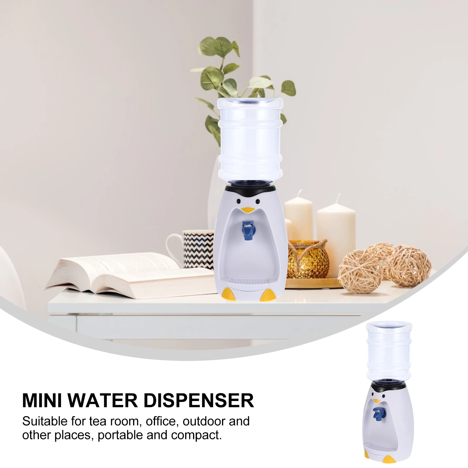 

1pc Cartoon Water Dispenser 2000ml Mini Drink Machine Cute Penguin Kids Home Office Portable Safe Random Color Kitchen