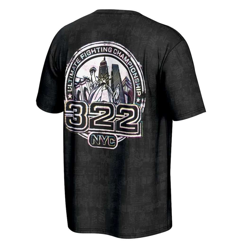 

2026 Men's and Women's New UFC 322 Black Platinum Night Battle Competition T-shirt Oversized Loose and Comfortable MMA