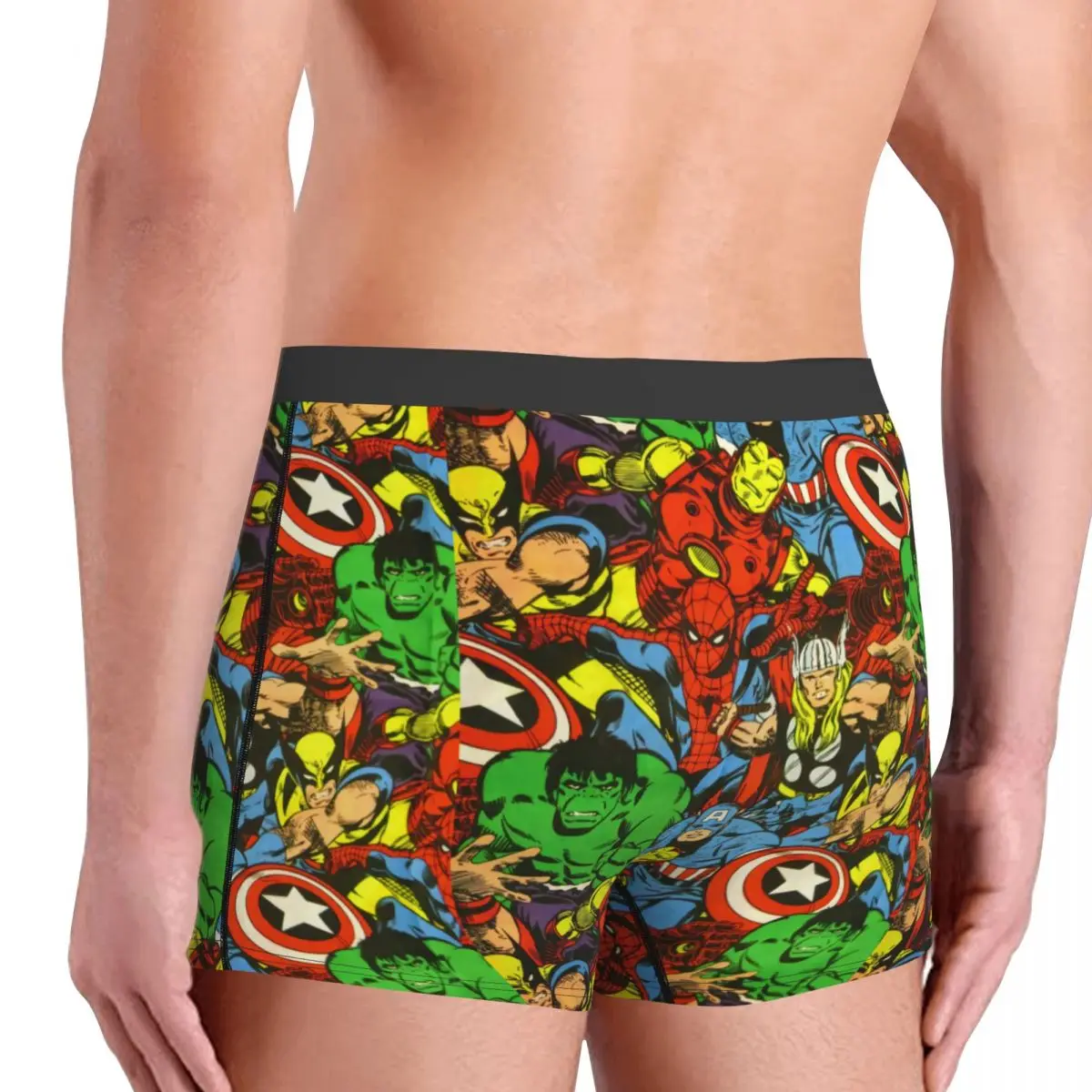 Custom Superhero Spider Man Boxers Shorts Panties Male Underpants Stretch Briefs Underwear