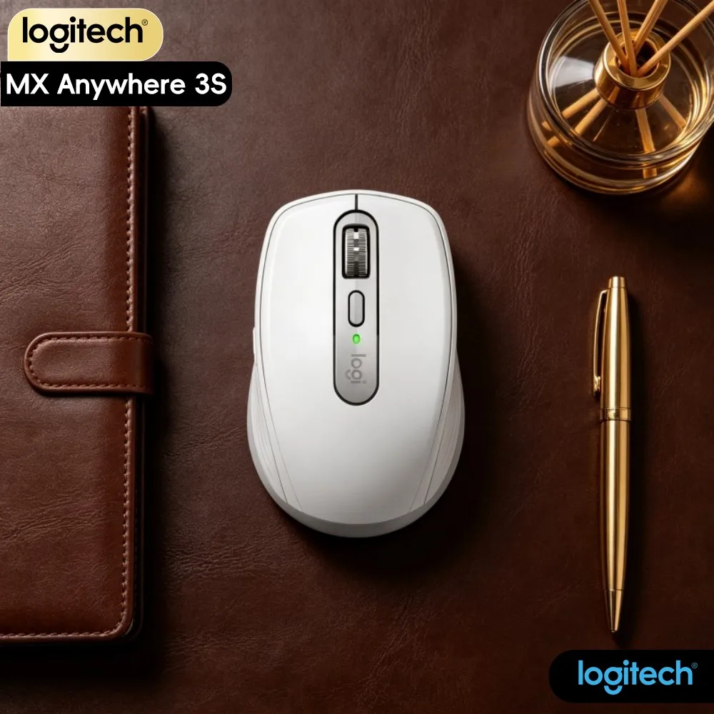 Logitech MX Anywhere 3S Wireless Mouse - Darkfield 8K DPI, Magspeed Scroll, Silent Click, USB-C Fast Charge, Travel & Office