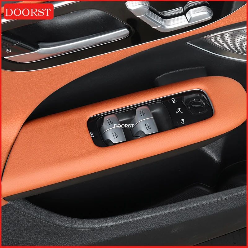 

For Mercedes Benz C GLC Class W206 X254 Car Door Window Glass Lift Button Cover Trim Frame Interior Modification Accessories