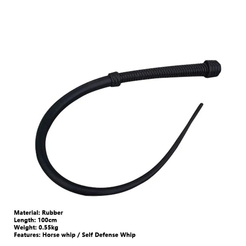 

1M Handmade Rubber Whip Hard Riding Self-Defense Horse Outdoor Foldable EDC Elastic Traning Tool
