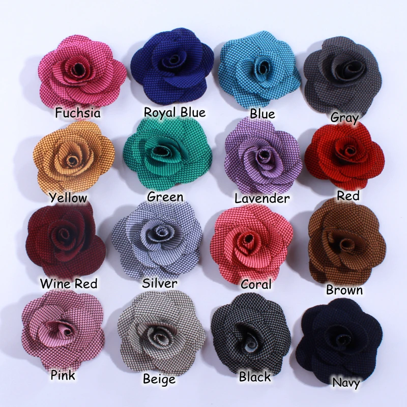 120PCS 5.5CM Fashion Rosette Rose Burlap Flowers For Dress Decoration Mini Hair Flower For Head Wear Hair Accessories