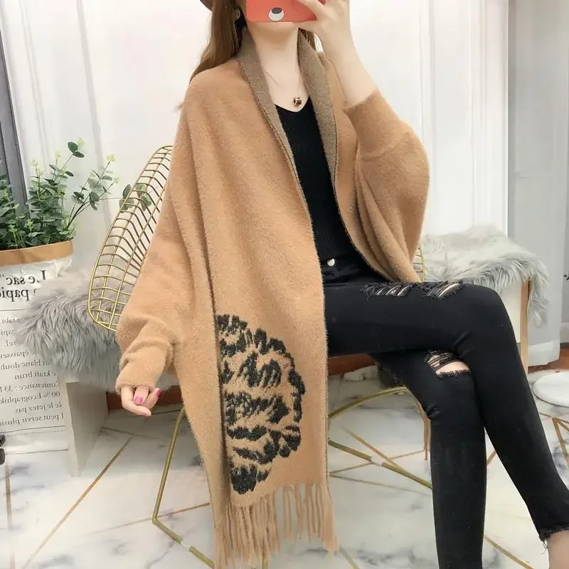 2024 Women Printing Blanket Cloak Cashmere Scarf Poncho New Wrap Shawl Autumn Winter Warm Fashionable Women Shawl Wrap T25