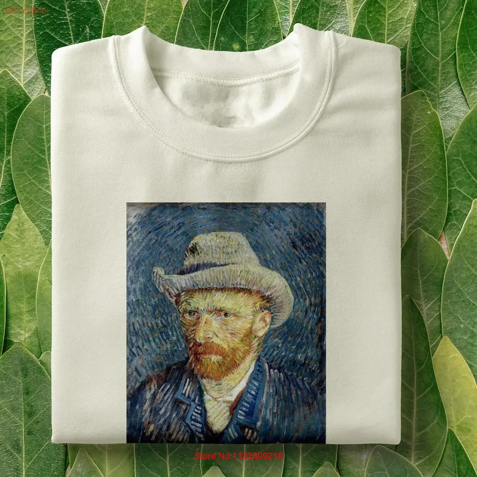 Футболка с портретом Ван Гога Art Hoe Top Arthoe Vangogh Arty, винтажная стильная уличная одежда с графикой, универсальная дизайнерская одежда Футболка с портретом Ван Гога Art Hoe Top Arthoe Vangogh Arty, винтажная стильная уличная одежда с графикой, универсальная дизайнерская одежда