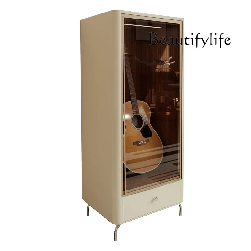 

Musical Instrument Ukulele Display Cabinet French Wind Display Cabinet Household Commercial Solid Wood Maintenance Cabinet