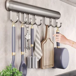 Gancho de cocina montado en la pared, estante de aluminio para almacenamiento de utensilios de cocina, cuchara, pala, gancho móvil, acceso de Hardware, 30-50cm