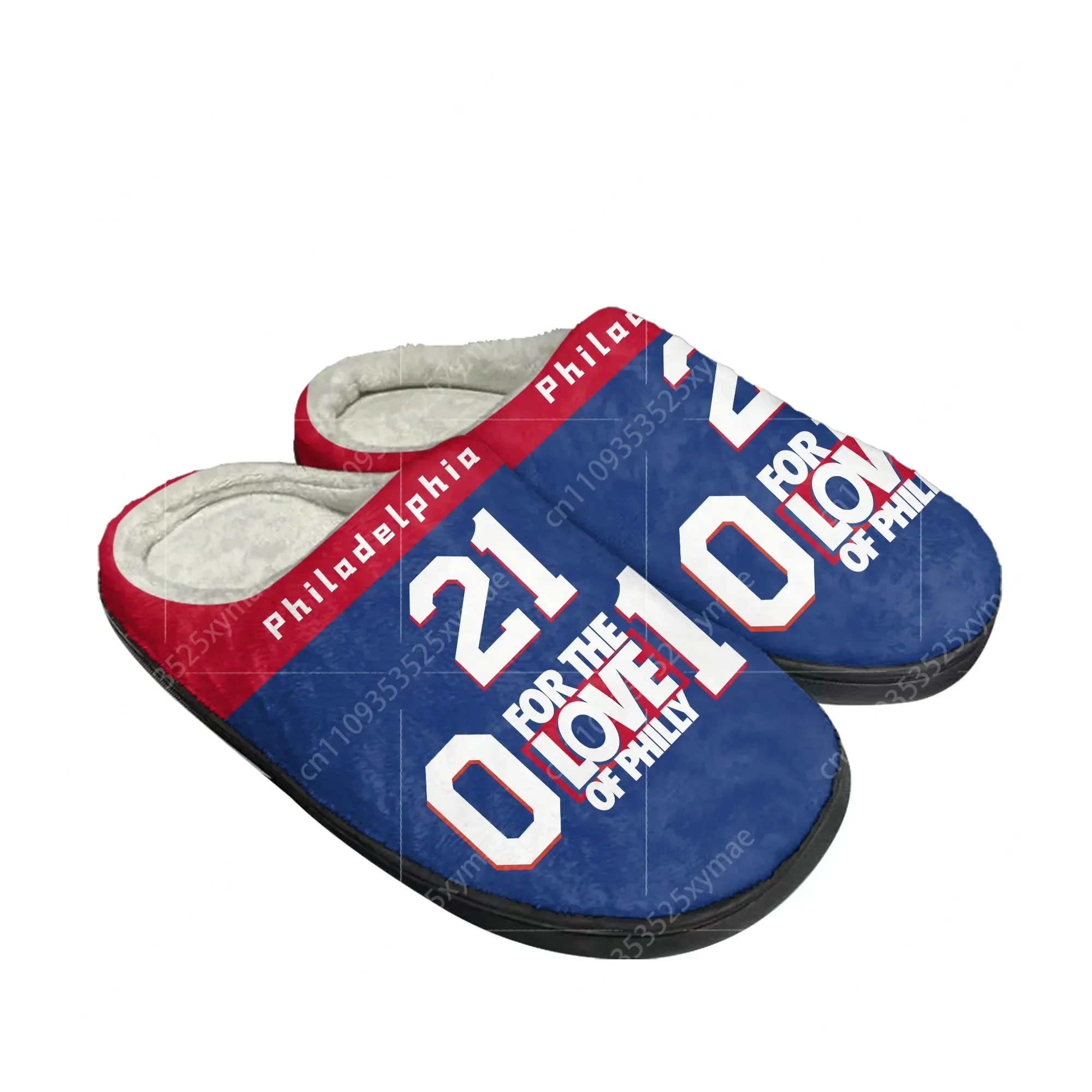 

Philadelphia Number 21 1 0 For the Love of Philly Home Cotton Slippers Mens Womens Plush Bedroom Keep Warm Shoes Customized Shoe