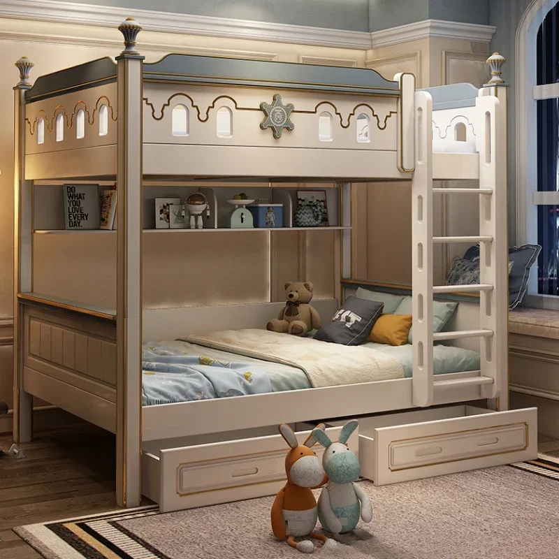 Drawers Master Simple Bed High Master Storage Sleeping Bedding Children Bed Wood Nordic Furniture