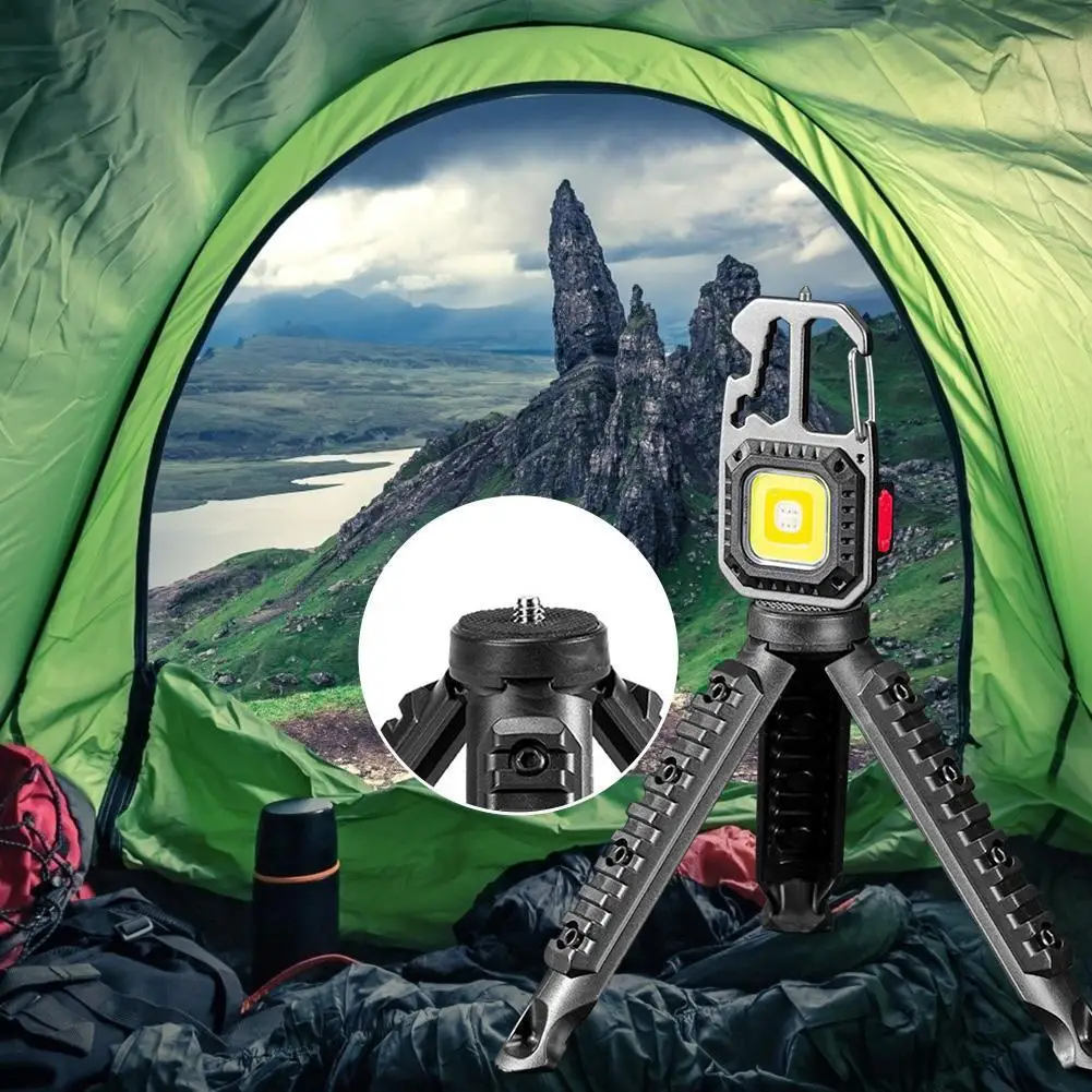 

Pocket Keychain Flashlight Tripod Portable Working Light Folding Rack for Outdoor Camping Hiking Fishing