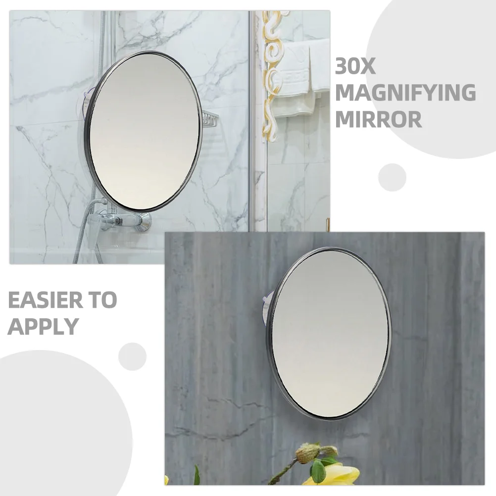 Lighted Bathroom Makeup Mirror Magnified Magnifying Silver Acrylic Suction Cups