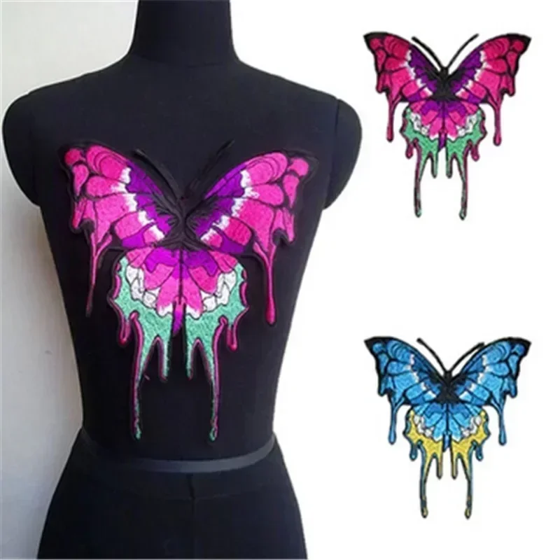 1Pcs Big Butterfly Sew on Patches Sewing Embroidered Applique for Jacket Clothes Stickers Badge DIY Apparel Accessories